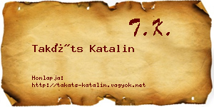 Takáts Katalin névjegykártya